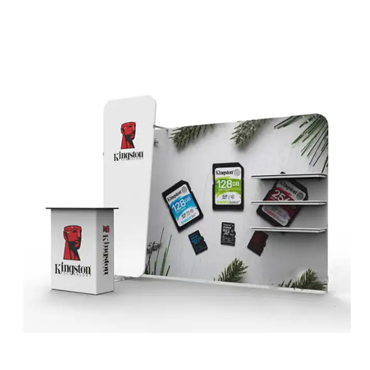 Custom Print Tension Fabric Display Ipad Sharing Station Tablet Kiosk Stands